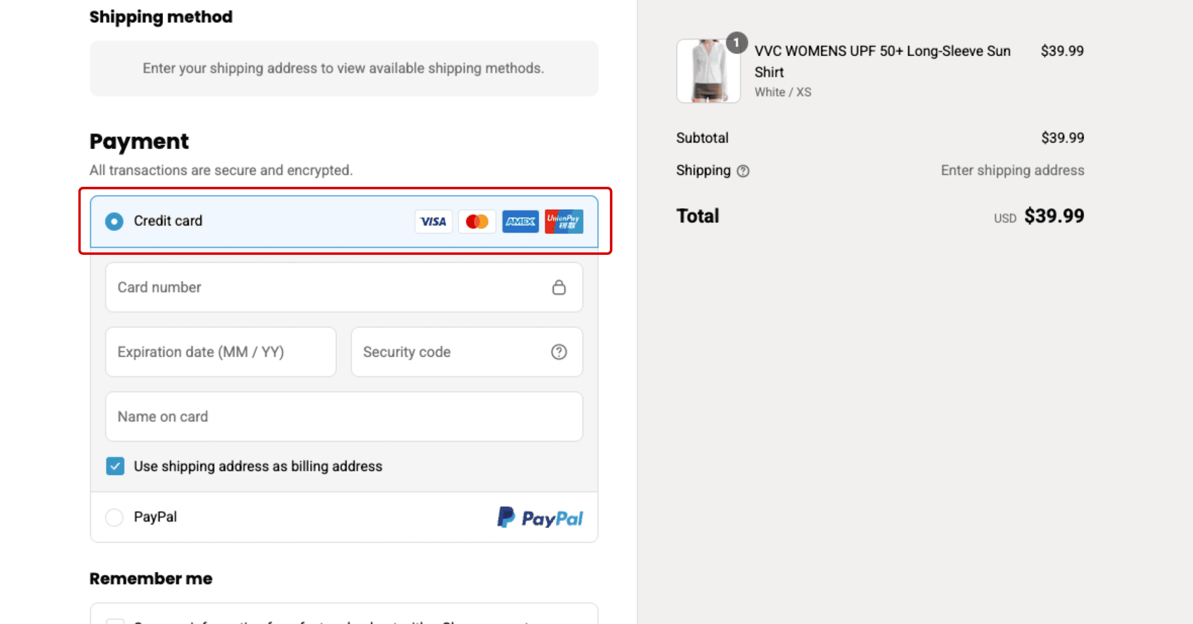 paying by credit card pc version